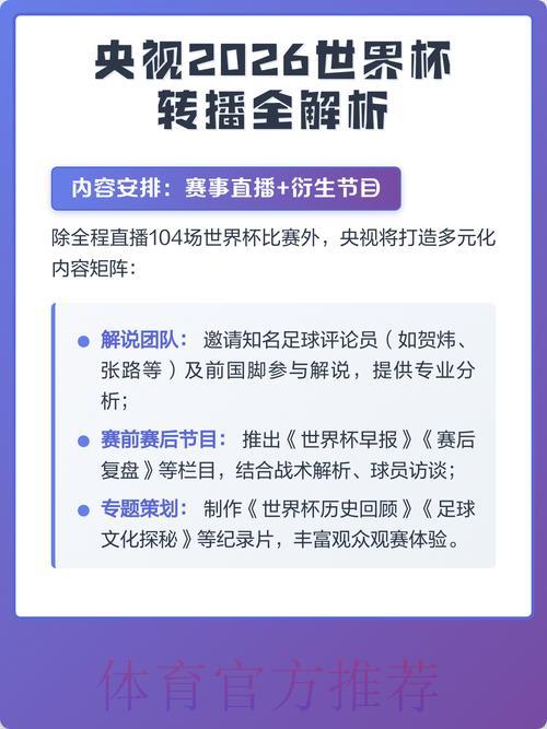 2026世界杯赛事直播全解析:最新转播版权归属一览 2026世界杯赛事直播全解析:最新转播版权归属一览